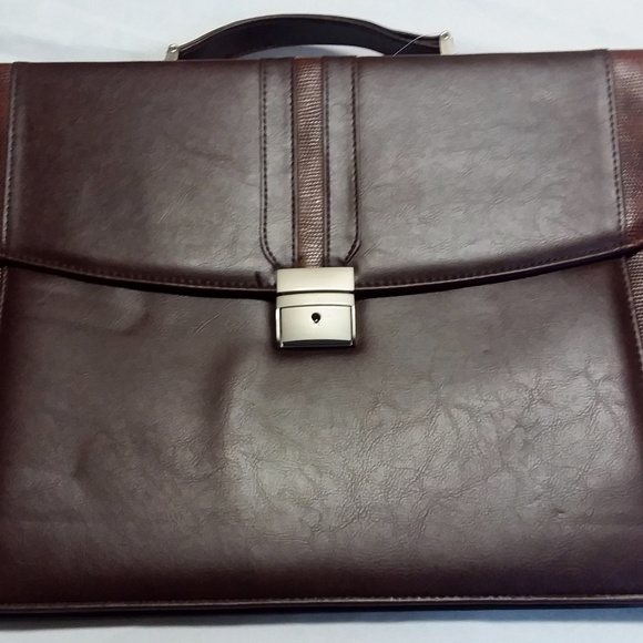 Brown Leather Briefcase 10 Pcs Wholesale